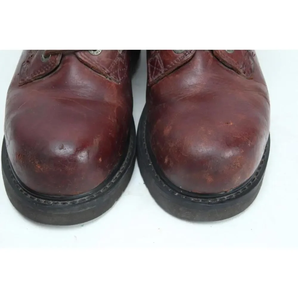wolverine work boots steel toe leather lace up hiking mens sz 9.5 D